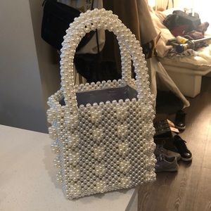 Shrimps dupe beaded pearl bag